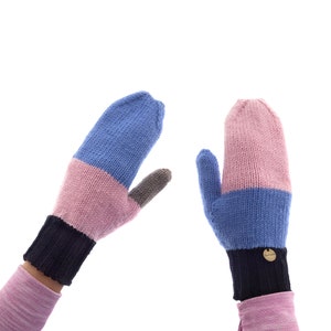 Mittens for Women, Woollen Ladies Gloves of Warm Cashmere Wool, Knitted Warmest Mittens for Adults
