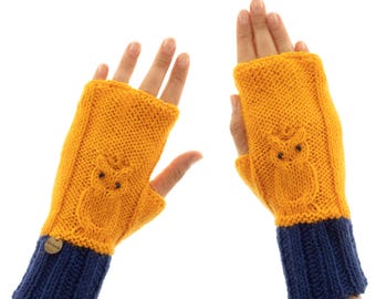 Best Mittens for Women, Warm Winter Cute Gloves for Adults, Cute Fingerless Hand Gloves With Owls