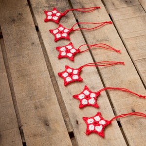 Christmas Stars, Christmas Decoration, Christmas Ornament, Mini Red Stars Xmas Ornaments. Set of 3, 7, 13