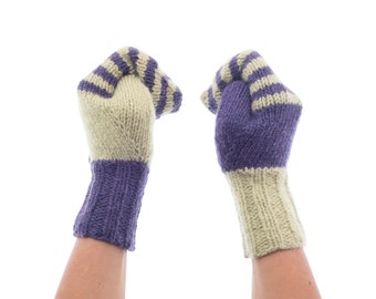 Gants et mitaines pour dames, gants pour dames en cachemire, gants en cachemire pour dames pour l'hiver. Mitaines Insolites En Tricot De Laine Pour L'Extérieur Violet