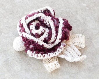 Flower Brooch Crochet Jewelry. Handmade Jewelry. Crochet Brooch Pin. Knitted Brooch. Handmade Brooch