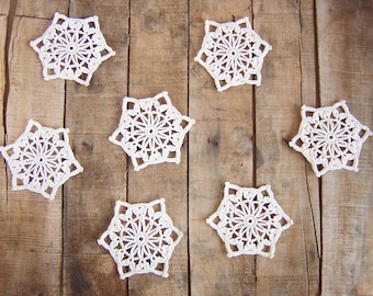 Christmas Ornaments Handmade, Christmas Baubles Xmas Ornaments Vintage. Crochet Snowflakes