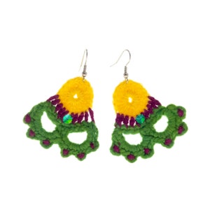 Funky Earrings, Aesthetic Artistic Big Jewellery, Bright Boutique Colourful Dangle Earrings, Designer Drop Festival Fashion Earrings