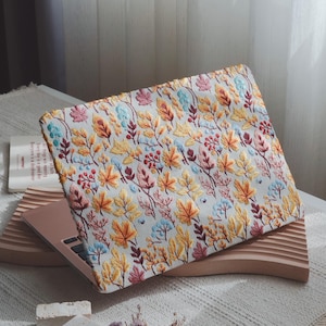 Herbst Ahorn Blätter Stickerei Fall Cover für MacBook Air M4 13.6 MacBook Pro 14 16 15 Air 13 Zoll Laptop M1 M2 M3 M4 Pro 2024Air15 Pro16inch