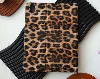 iPad-hoes met luipaardprint, hoes van PU-leer