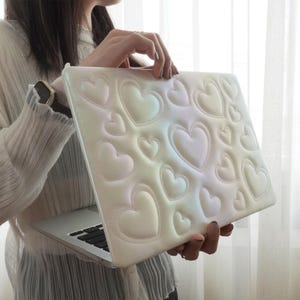 Embroidered Heart Color-changing leather for MacBook Case Air/Pro MacBook Neo 13 Case pro 13 14 16 air 13 air15 Computer case M1 M2 M3 M4 M5 image 5