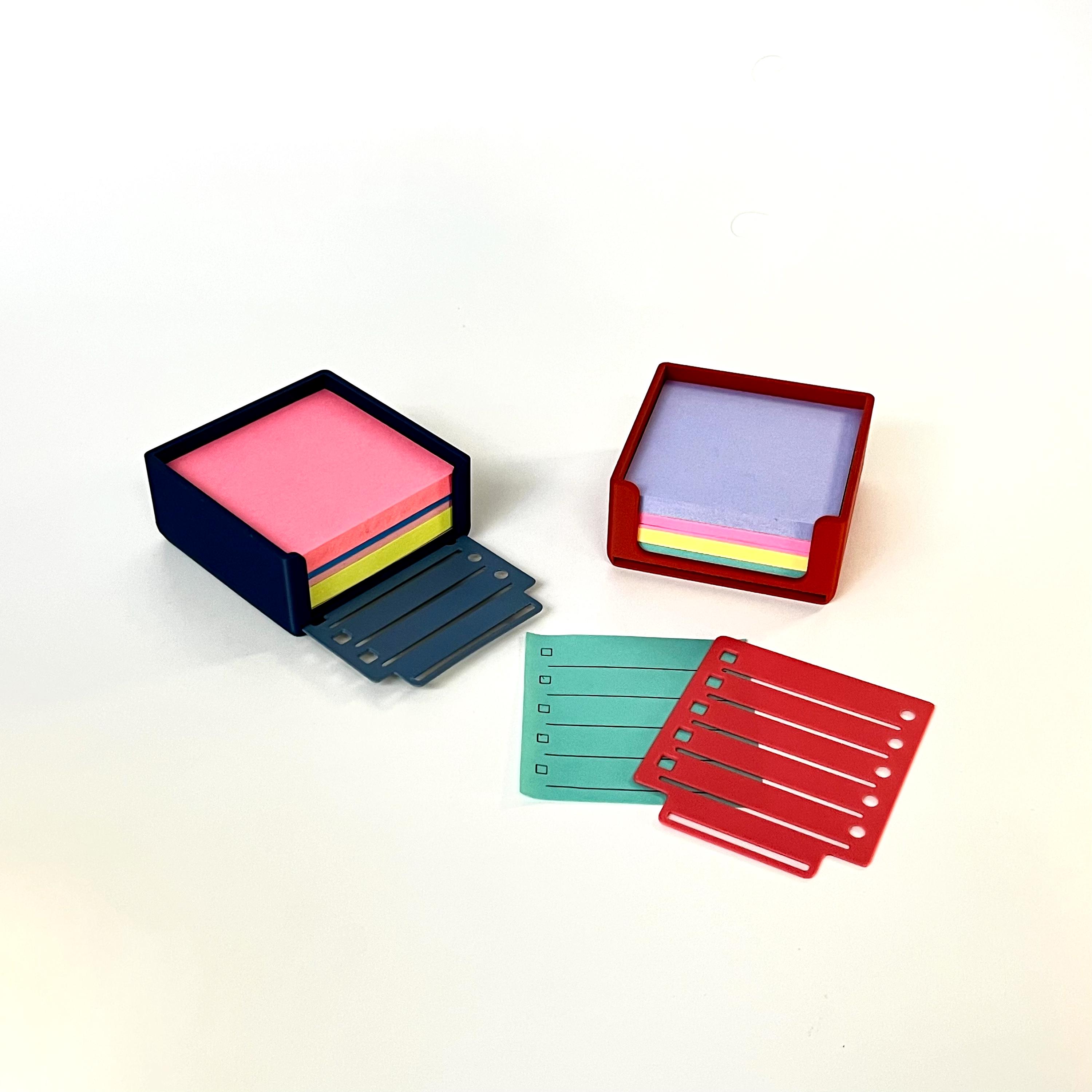 Post-it Sticky Note Holder with Stencil - Multiple Color Options - Set of 2