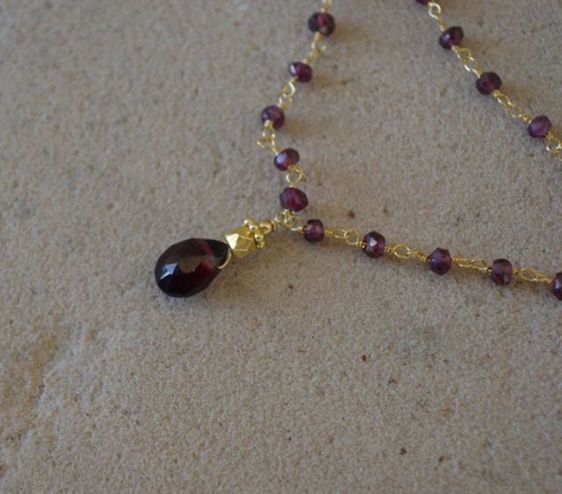 Gold Filled Double Strand Necklace January Birthstone Etsy