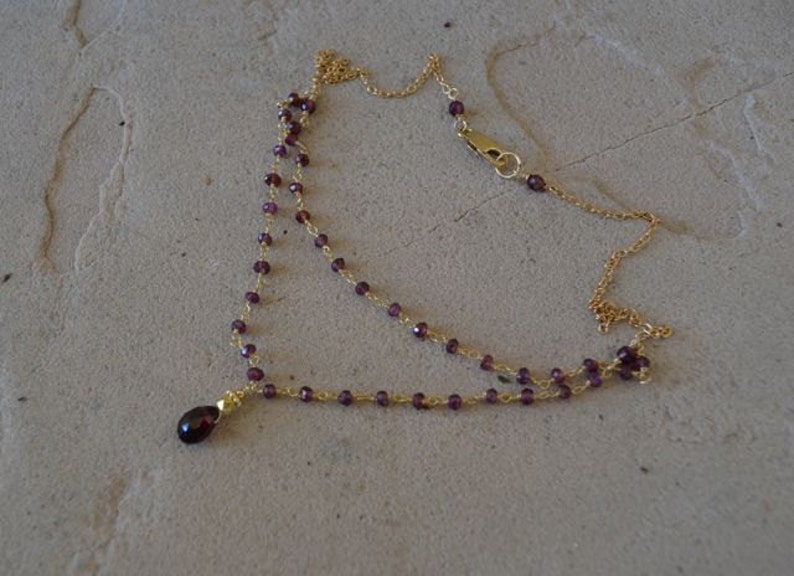 Gold Filled Double Strand Necklace January Birthstone Etsy