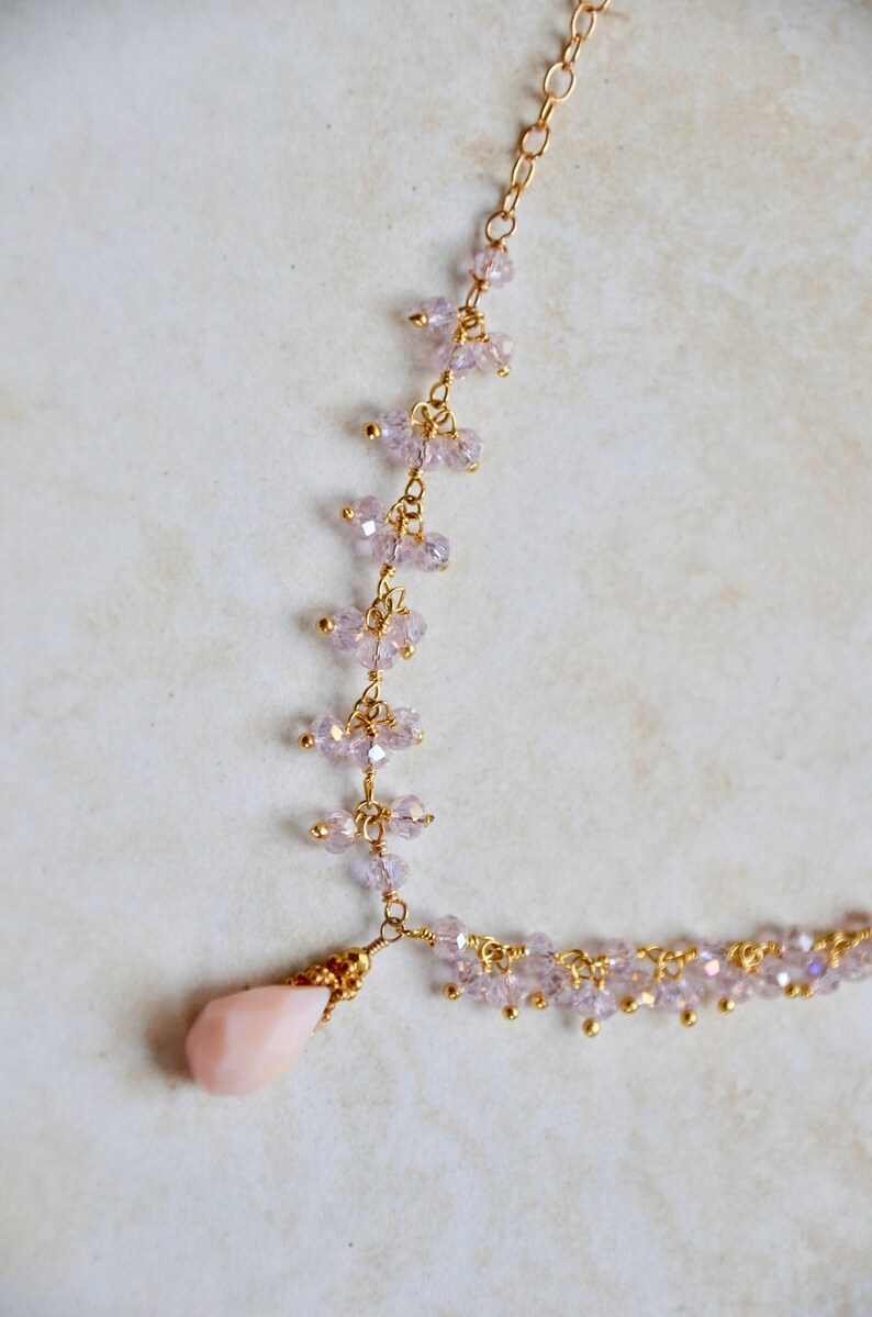 Pink Opal Gold Filled Necklace October Birthstone Opal - Etsy