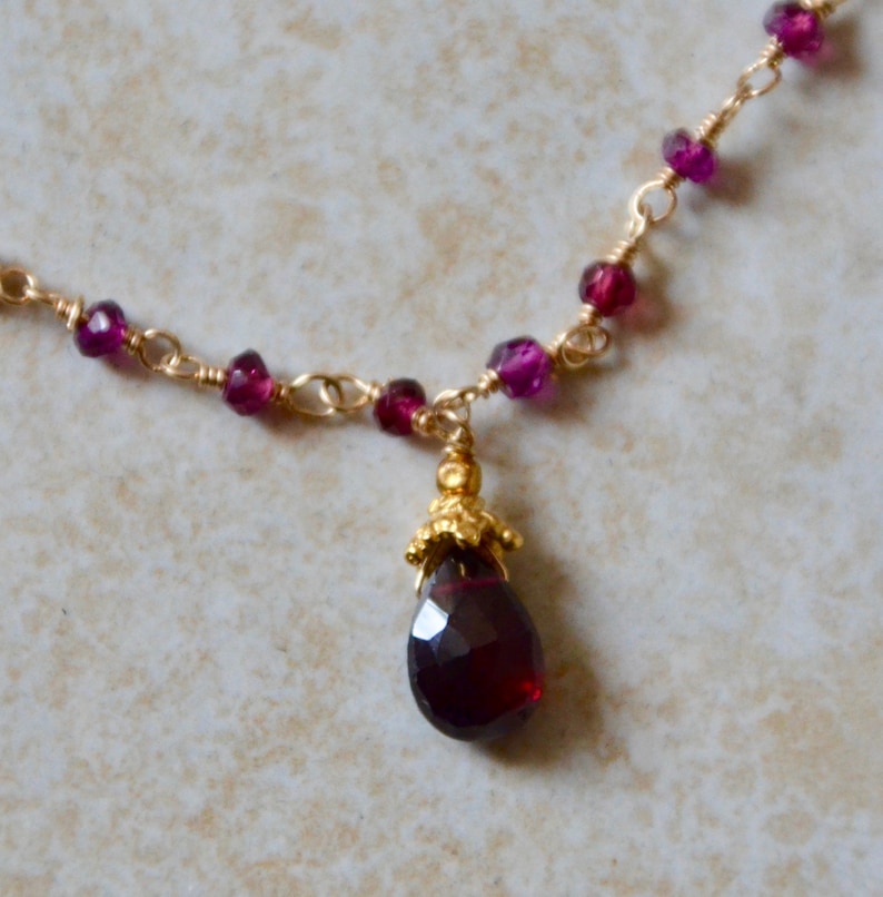 Gold Filled Double Strand Necklace January Birthstone Etsy