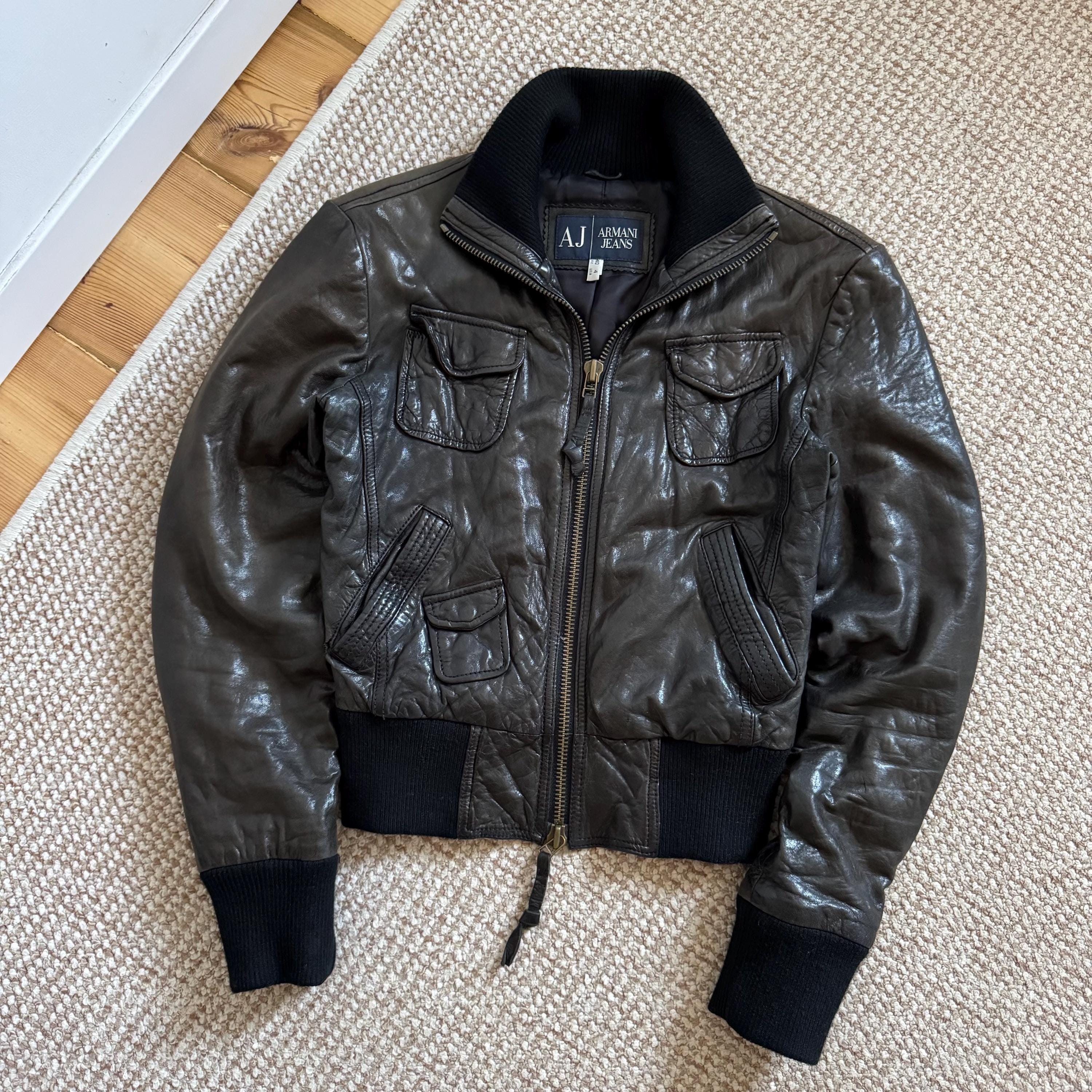 Vintage Armani Leather Jacket - Etsy