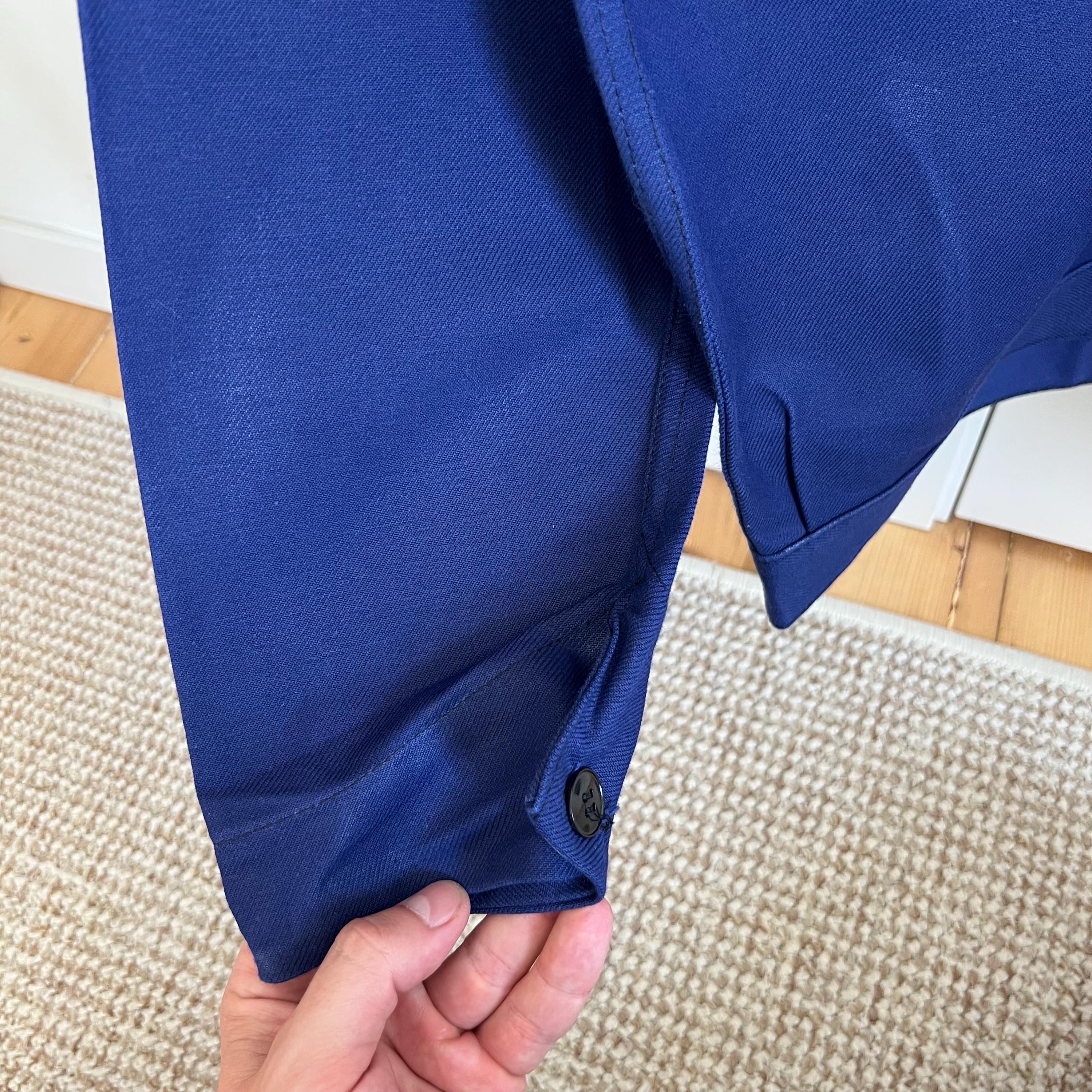 70s Vintage Adolphe Lafont Groupe French Blue Cotton Zip-up Works 