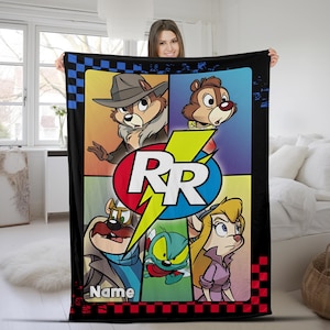 Custom Disney Chip N Dale Rescue Rangers Blanket, Disneyland Family Matching Blanket, Magic Kingdom, WDW Epcot Theme Park UM2L08