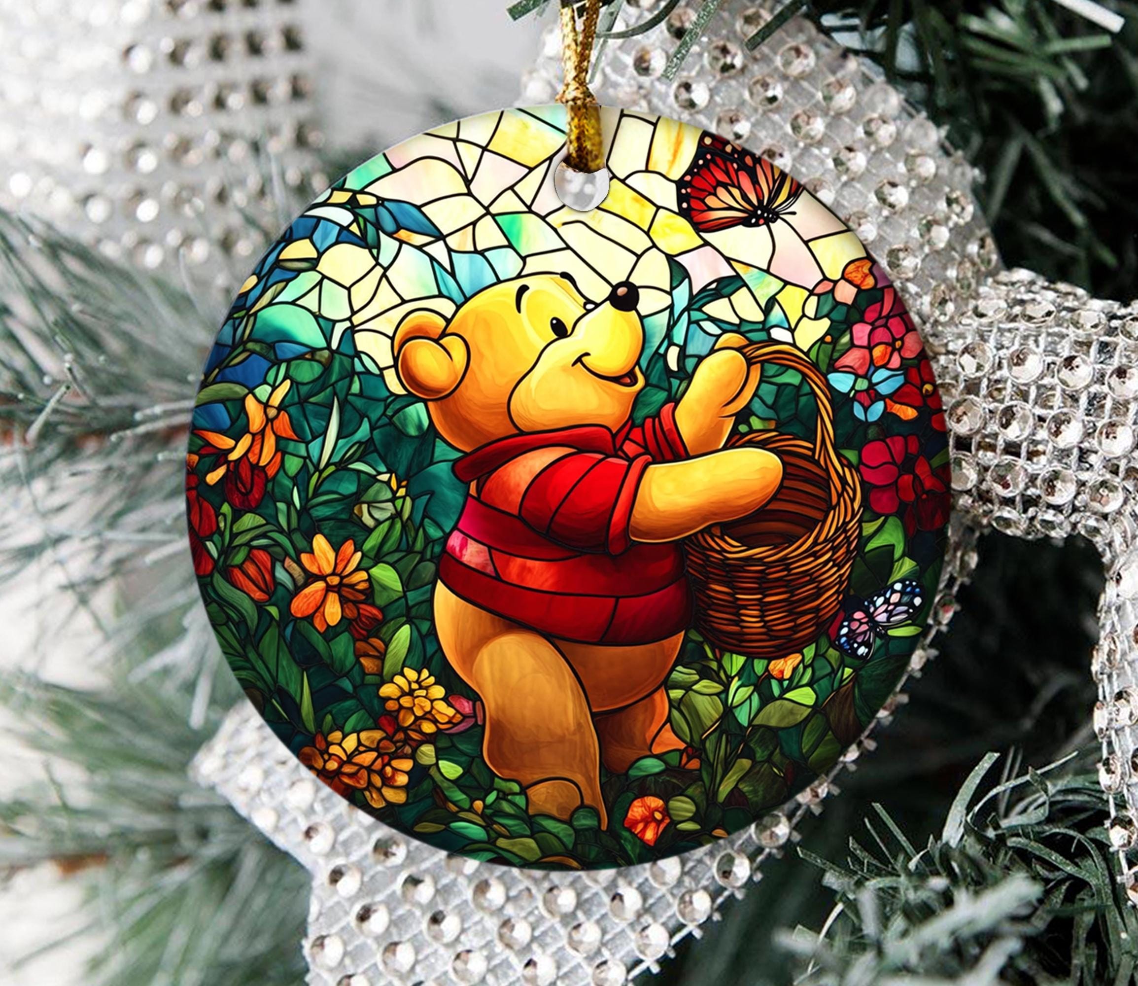 Pooh Stained Glass Light - Etsy
