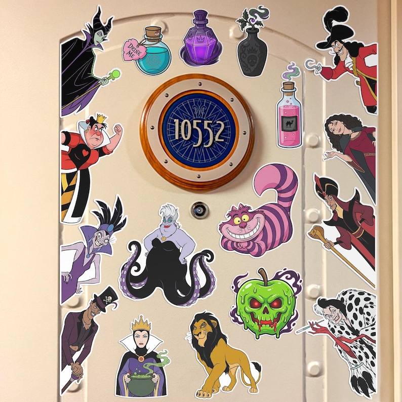 Personalized Villains Disney Cruise Line magnet, Maleficent Ursula Cruella Evil Queen Hade Villains Poison magnet, Villains Cruise UNA202 image 5