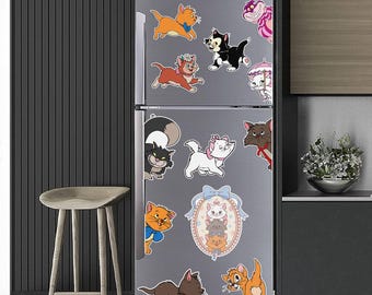 All characters Cats Disney Cruise Line magnet, Disney cats lover family Cruise magnet, Marie The Aristocats Cheshire Figaro magnet UNA203
