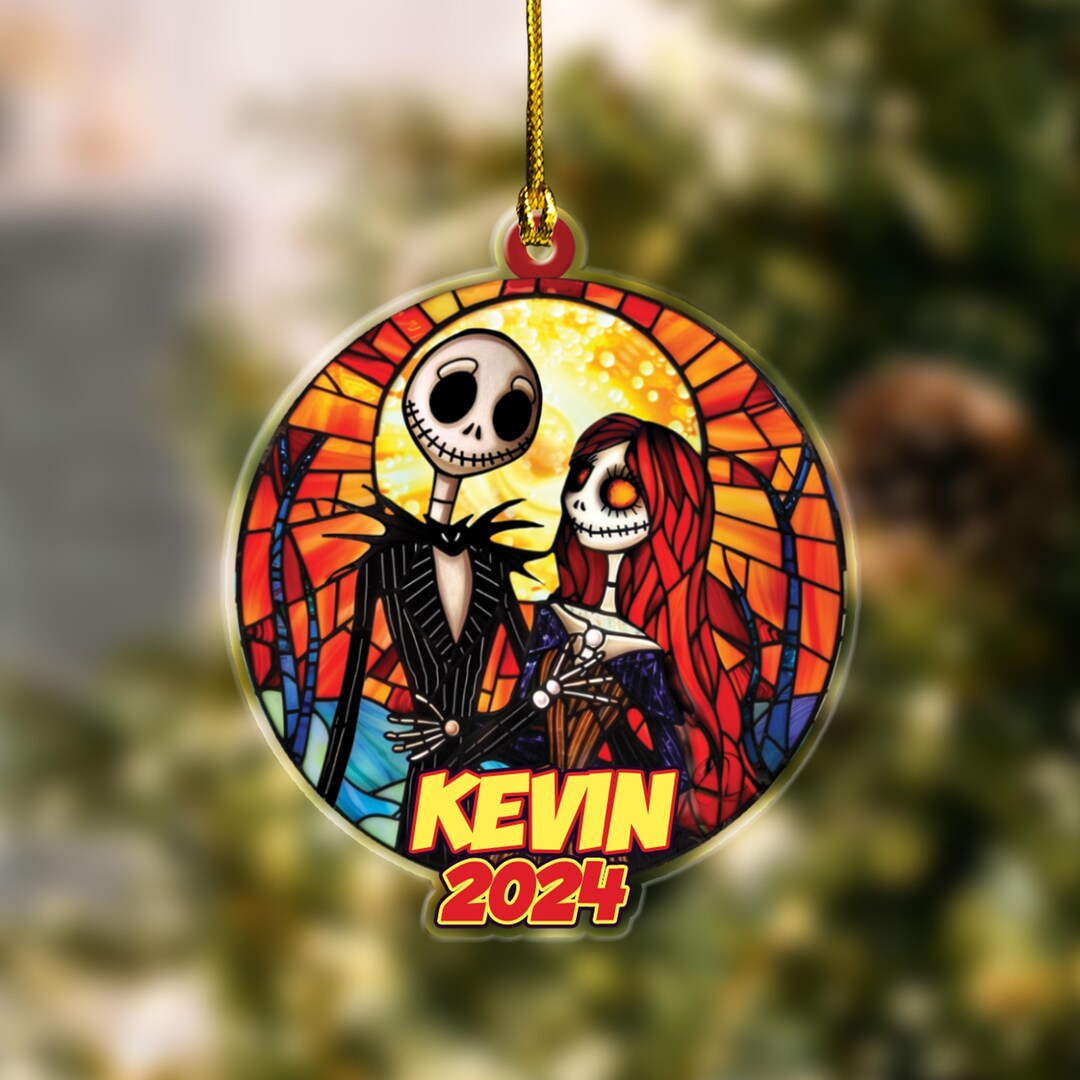 Disney the Nightmare Before Christmas Stained Glass Ornament, Jack