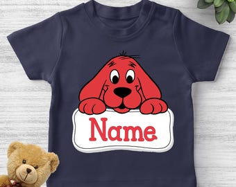 Custom Clifford Dog Birthday Shirt, Clifford Characters Shirt,Dog Party Matching Shirt, Birthday Boy Girl, Red Dog Family Birhtday UMAE07