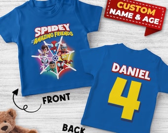 Spidey And His Amazing Friends Shirt, Spidey Family Shirt, Spidey and His Amazing Friends Birthday Tee, Personalized Matching Shirt SK1J01