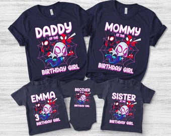 Spiderman Birthday Shirt, Spidey And His Amazing Friends Tshirt, Personalized Spidey Family Birthday Shirt, Ghost Spider, Spider Tee SKTG16
