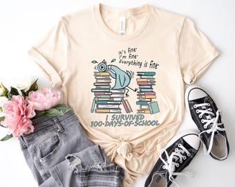 Pigeon 100 Days Of School Shirt, Elephant Piggie, Children's Books 100 Days shirt, Teacher 100 Days Tee, 100th Day Long Sleeves UNA408