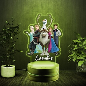 Personalized Disney Frozen Night Light,Personalised Elsa Anna Olaf Frozen,Personalized Gifts,Frozen Night Light,Bed Room kids Decor UMAH01-3