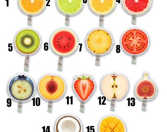 Summer Fruit Slice Badge Reel, Cute Watermelon Nurse Badge Holder, Tropical Retractable ID Clip, Fun Healthcare Gift UOY214