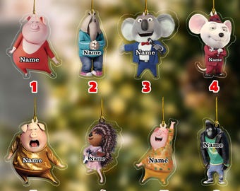 Custom Sing Ornament, Sing Movie Character Ornament, Sing Christmas Ornament, Personalized Christmas Ornament, Baby's First Christmas UL4J17