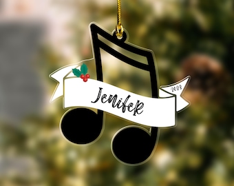 Musical Note Ornament, Music Lover Ornament, Personalized Music Note Ornament, Personalized Christmas Music Ornaments UL5212