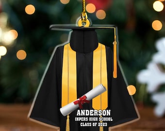 Graduation Ornament, Personalized Graduation Gown Ornament, Gifts for Graduate, Him, Class of 2026 Graduation Christmas Ornament UL4H08