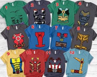 Avengers Halloween Costume Shirt, Superhero Halloween Shirt, Avengers Team Costume Shirt UL2126