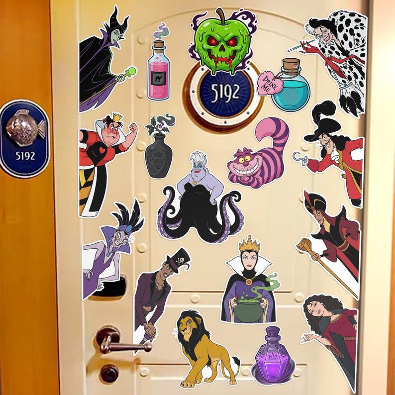 Personalized Villains Disney Cruise Line magnet, Maleficent Ursula Cruella Evil Queen Hade Villains Poison magnet, Villains Cruise UNA202 image 2