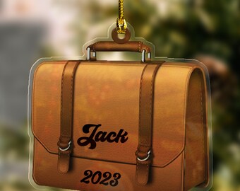 Briefcase Ornament, Briefcase Personalized Ornament, Office Ornament, New Job Ornament, Personalized Christmas Ornament UL5R12
