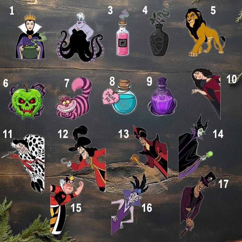 Personalized Villains Disney Cruise Line magnet, Maleficent Ursula Cruella Evil Queen Hade Villains Poison magnet, Villains Cruise UNA202 image 1