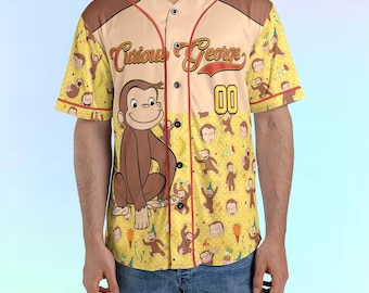 Curious George Birthday Baseball Jersey/Curious George Baseball Shirt/Curious George Birthday Jersey Shirt/Custom Baseball Jersey UNZG14