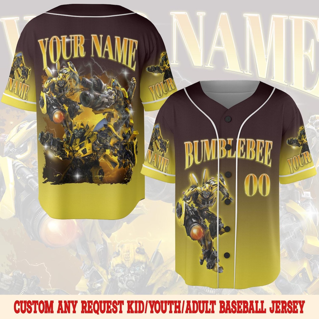 Transformers Bumblebee Baseball Jersey, Vintage Bumblebee Baseball ...