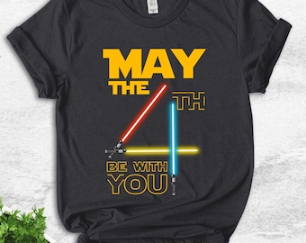 Camiseta "Que el 4 de mayo te acompañe", camiseta "Que el 4 de mayo te acompañe", camiseta "Estar contigo", camiseta divertida, camiseta linda de Disney, camiseta de regalo de Disney UMVQ05