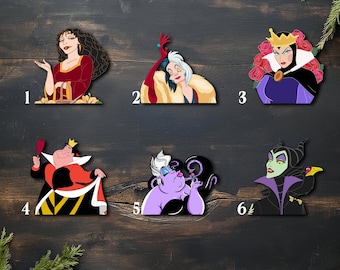 Calcomanía para ventana de coche de Villanas de Disney: Amigas Malvadas, Mirón, Mirón, Vinilo Impermeable para Parachoques - Pack de Pegatinas UN13SK04