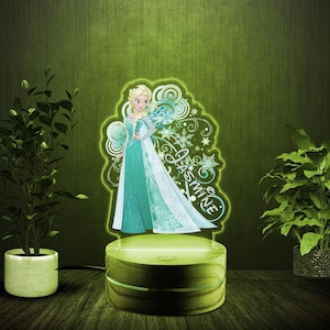 Personalized Disney Frozen Night Light,Personalised Elsa Anna Olaf Frozen,Personalized Gifts,Frozen Night Light,Bed Room kids Decor UMAH01-6