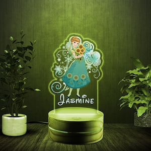 Personalized Disney Frozen Night Light,Personalised Elsa Anna Olaf Frozen,Personalized Gifts,Frozen Night Light,Bed Room kids Decor UMAH01-5