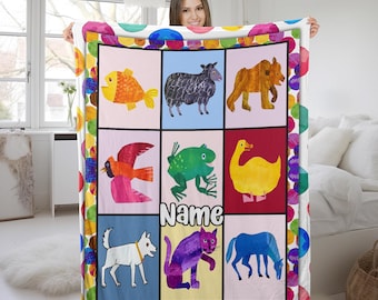 Brown Bear Blanket, Brown Bear What Do You See Decor, Brown Bear Room Decor, Brown Bear Gift Custom Blanket UNV502