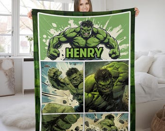 Personalized The Incredible Hulk Blanket, Hulk Fleece Blanket, Superhero Blanket, Birthday Gift, Incredible Hulk Blanket SKXM26