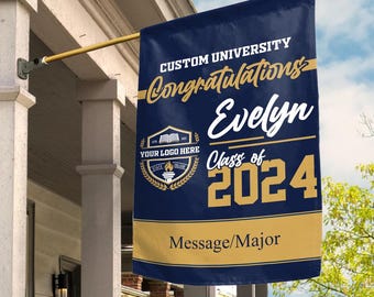 Bandera de graduación personalizada, bandera de graduación para estudiantes de último año de 2026, bandera de jardín universitaria personalizada, regalos de graduación para ella UMXD04