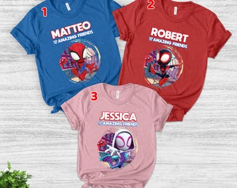 Personalized Spidey And His Amazing Friends Shirt, Spidey Family Custom Shirt, Spidey His Amazing Friends Birthday Shirt SKTG10