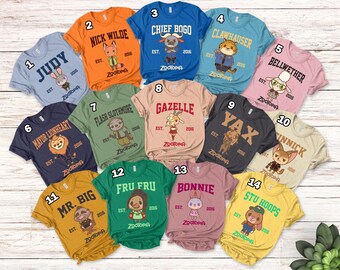 Zootopia Characters Shirt, Vintage Zootopia Shirt, Bellwether Finnick Zootopia, Nick and Judy Shirt, Disney Family T-Shirt SJ1E13
