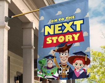 Graduation Toy Story Garden Flag, Class of 2026 Toy Story Yard Flag, Cute Graduation Outdoor Decor, Senior Celebration SMSO26