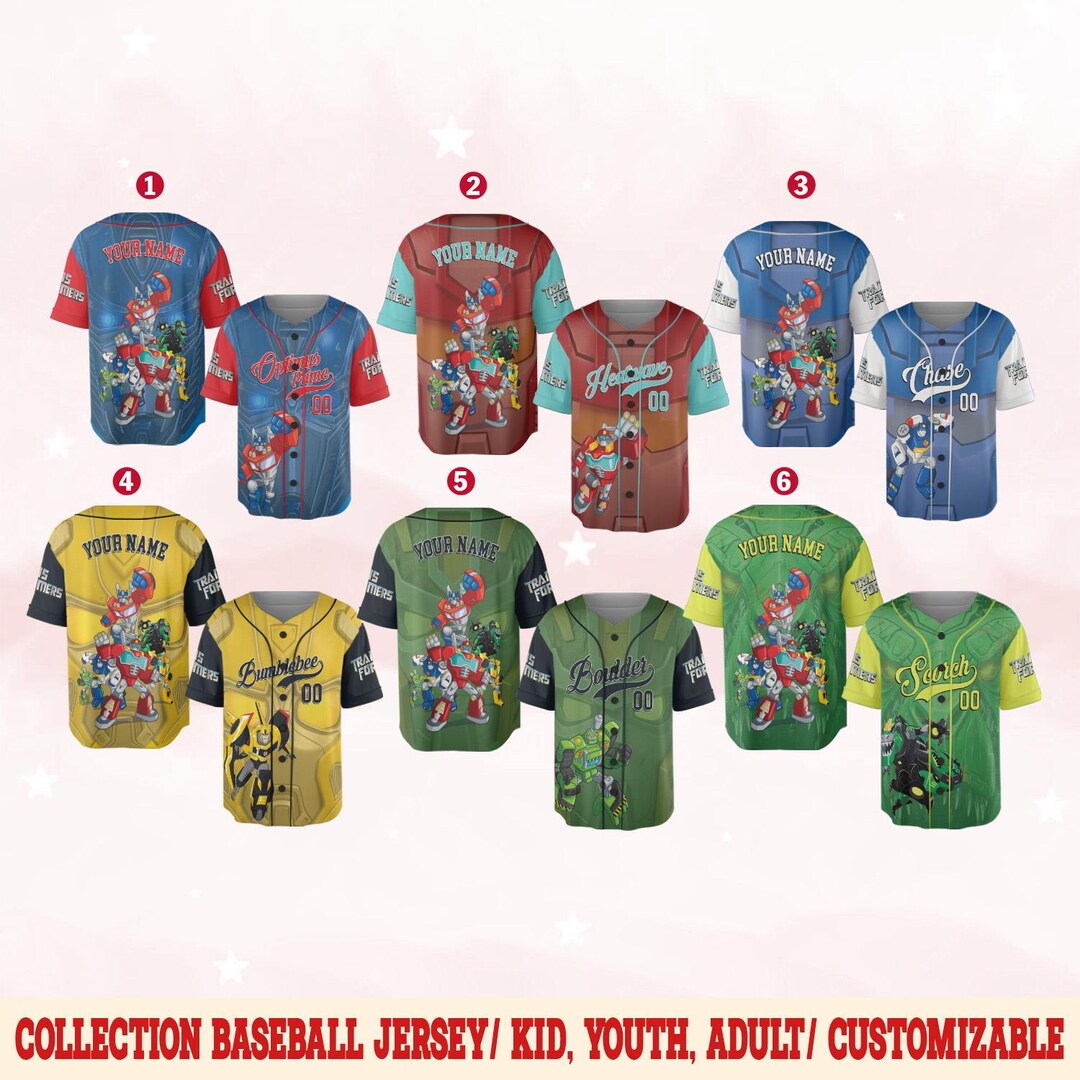 Custom Transformers Baseball Jersey Shirt, Transformers Birthday Party ...