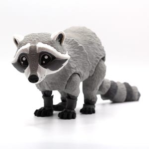 Waschbär | Flexi Gelenk-Fidget-Spielzeug | Nettes 3D gedrucktes Schreibtisch-Haustier | Entzückendes sensorisches Geschenk