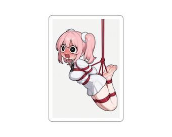 Super Cute Pink Pigtails Milf Chibi Waifu bond Anime Sticker Die-Cut Stickers